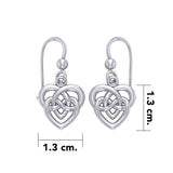 Celtic Infinity Knotwork Heart Silver Earrings TER2159 - Jewelry