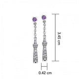 Cape Hatteras Lighthouse and Gem Silver Earrings TER236 - Jewelry