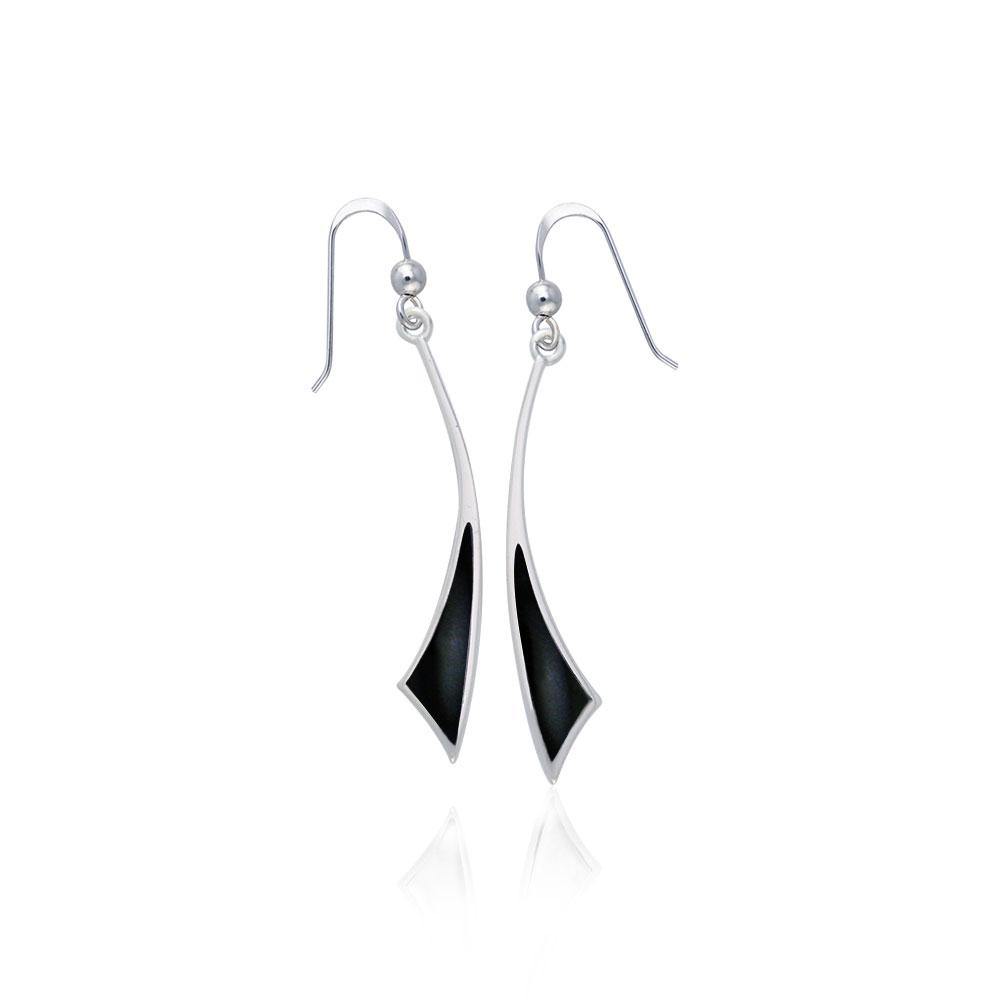 Triangle Cabochon Silver Earrings TER357 - Jewelry