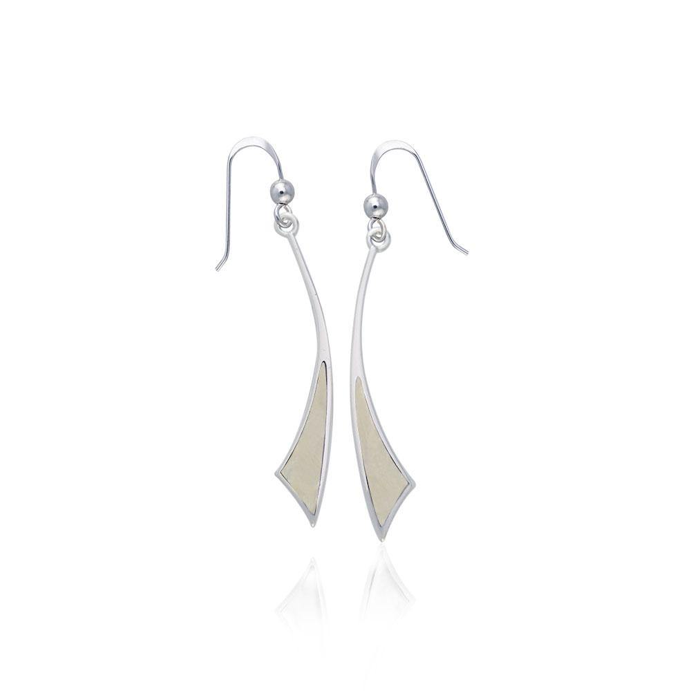 Triangle Cabochon Silver Earrings TER357 - Jewelry