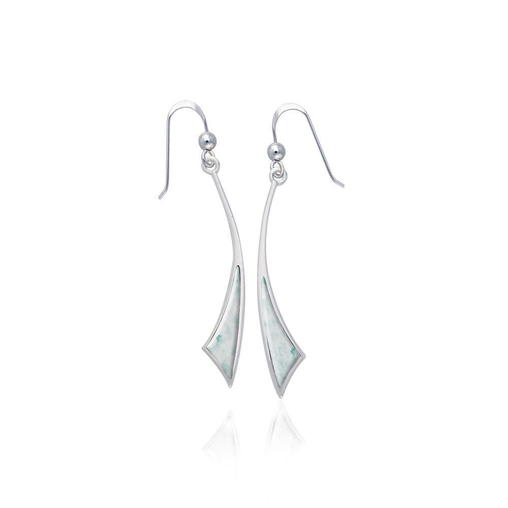 Triangle Cabochon Silver Earrings TER357 - Jewelry
