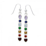 Sterling Silver Chakra Earrings with Gemstones TER414