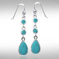 Teardrop Cabochon Silver Earrings TER434 - Jewelry