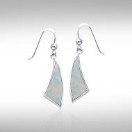 Trillion Flat Cabochon Earrings TER437 - Jewelry