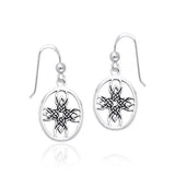 Celtic Tribal Knotwork Cross Silver Earrings TER469