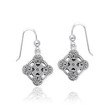 Celtic Clonmacnoise Cross Silver Earrings TER470 - Jewelry