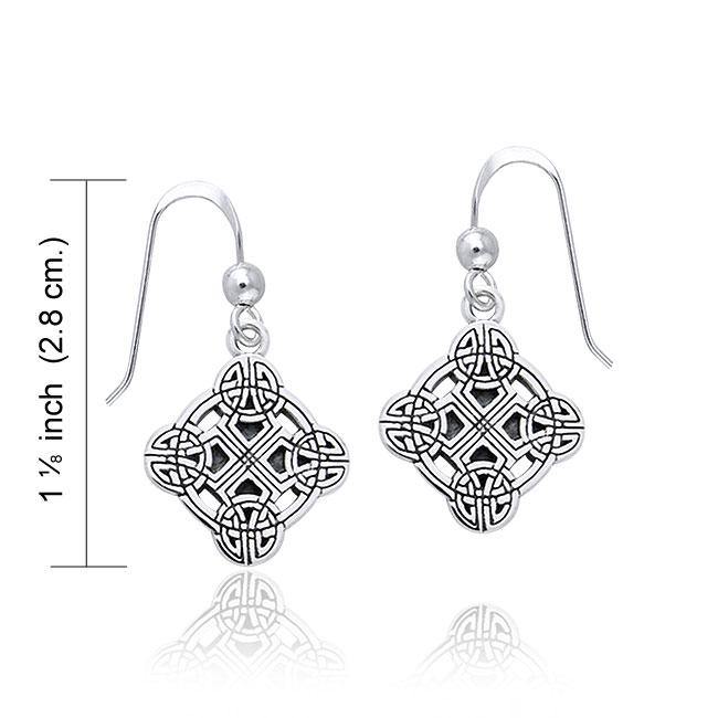 Celtic Clonmacnoise Cross Silver Earrings TER470 - Jewelry