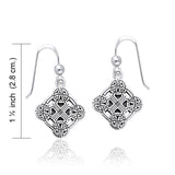 Celtic Clonmacnoise Cross Silver Earrings TER470 - Jewelry