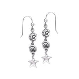 Seashell and Starfish Silver Earrings TER491 - Jewelry