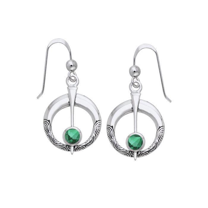 Danu Silver Thistle Earrings with Gems TER545 - Jewelry