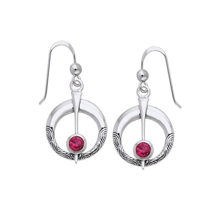 Danu Silver Thistle Earrings with Gems TER545 - Jewelry