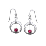 Danu Silver Thistle Earrings with Gems TER545 - Jewelry