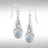 Celtic Knot Gemstone Inlay Earrings TER556 - Jewelry