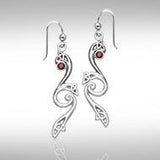 Eternity and Celtic pride Silver Triquetra Dangle Earrings with Gemstones TER570 - Jewelry
