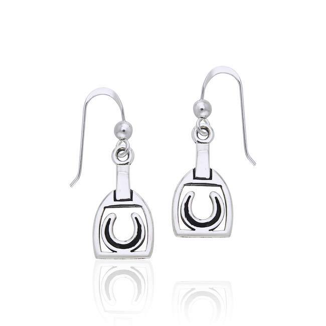 Horseshoe Stirrup Silver Earrings TER791 - Jewelry