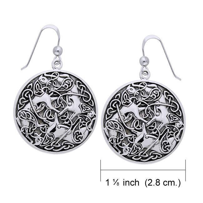 Celtic Knot Horse Silver Earrings TER996 - Jewelry