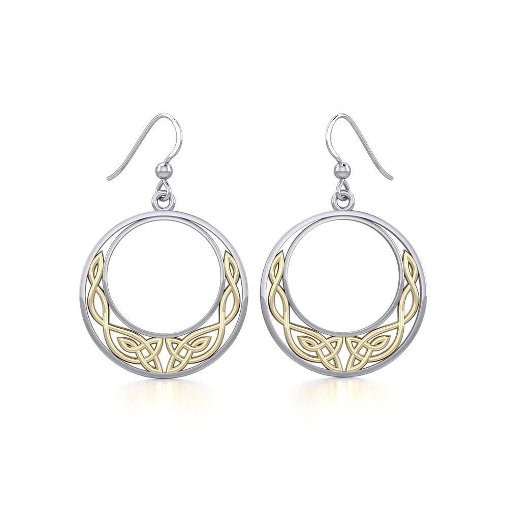 Celtic Moon Silver and 14K Gold accent Earrings TEV101 - Jewelry