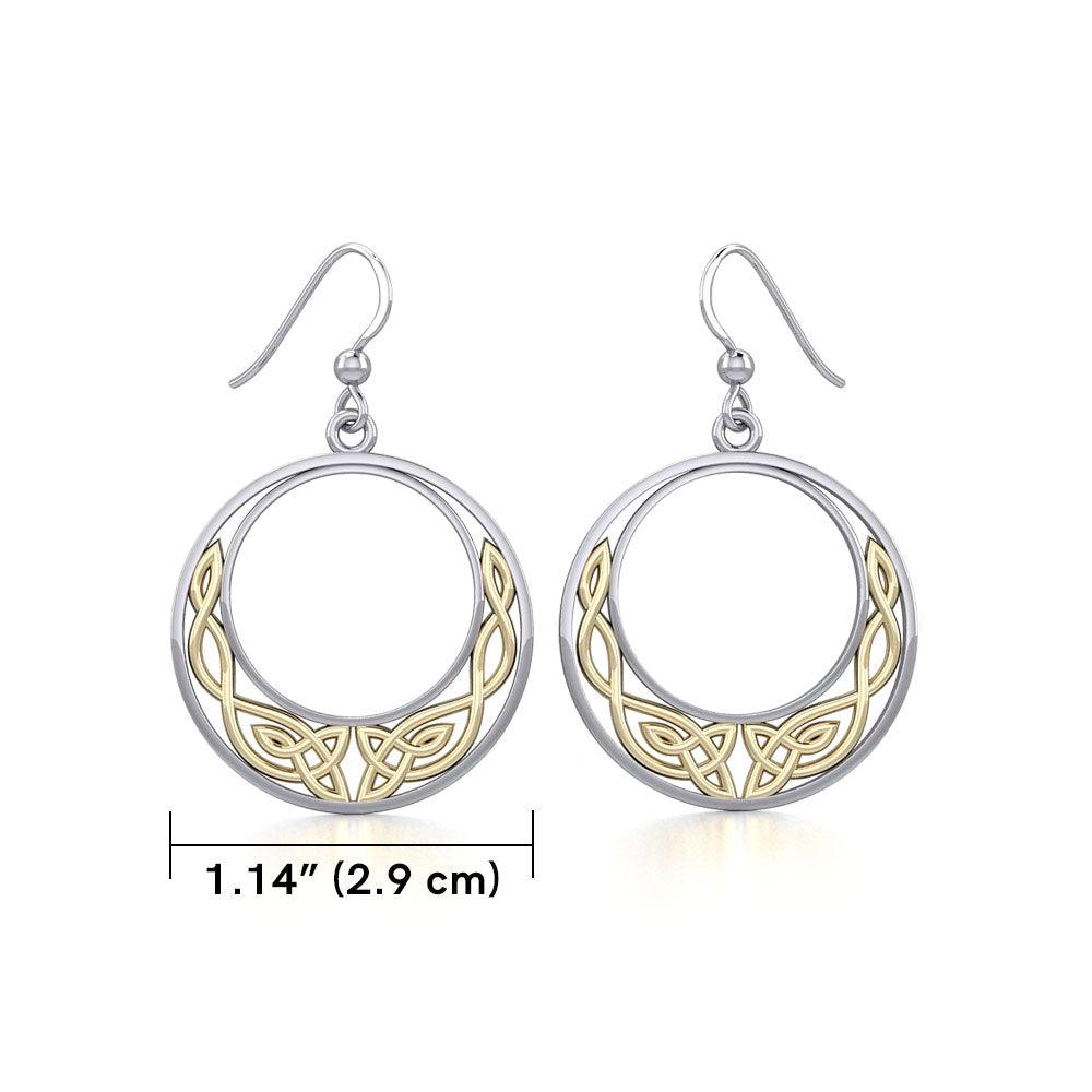 Celtic Moon Silver and 14K Gold accent Earrings TEV101 - Jewelry