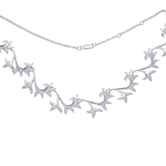 Blossoming Flower Silver Necklace TN029 - Jewelry