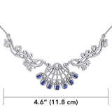 The Elegant Filigree Flower Silver necklace with Gemstone TN046 - Jewelry