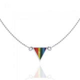 Rainbow Triangle Silver Necklace TN073 - Jewelry