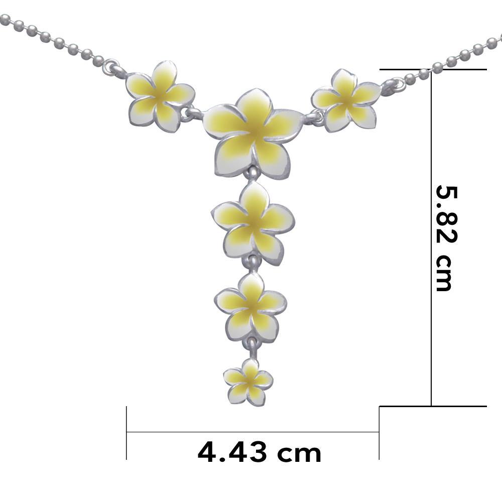 Plumeria - Hawaii National Flower Silver Necklace TN189-E - Jewelry