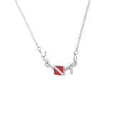 Divers holding their pride ~ Sterling Silver Jewelry Dive Flag Necklace TN192 - Jewelry