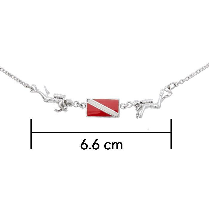 Divers holding their pride ~ Sterling Silver Jewelry Dive Flag Necklace TN192 - Jewelry