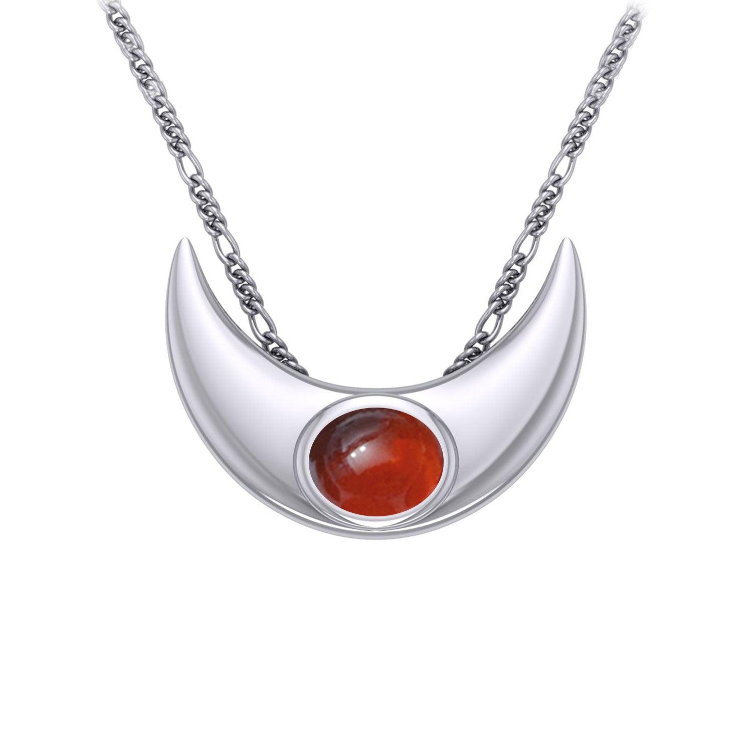 An elegant reminder of Crescent Moonโ€s power ~ Sterling Silver Necklace with Gemstone TN264 - Jewelry