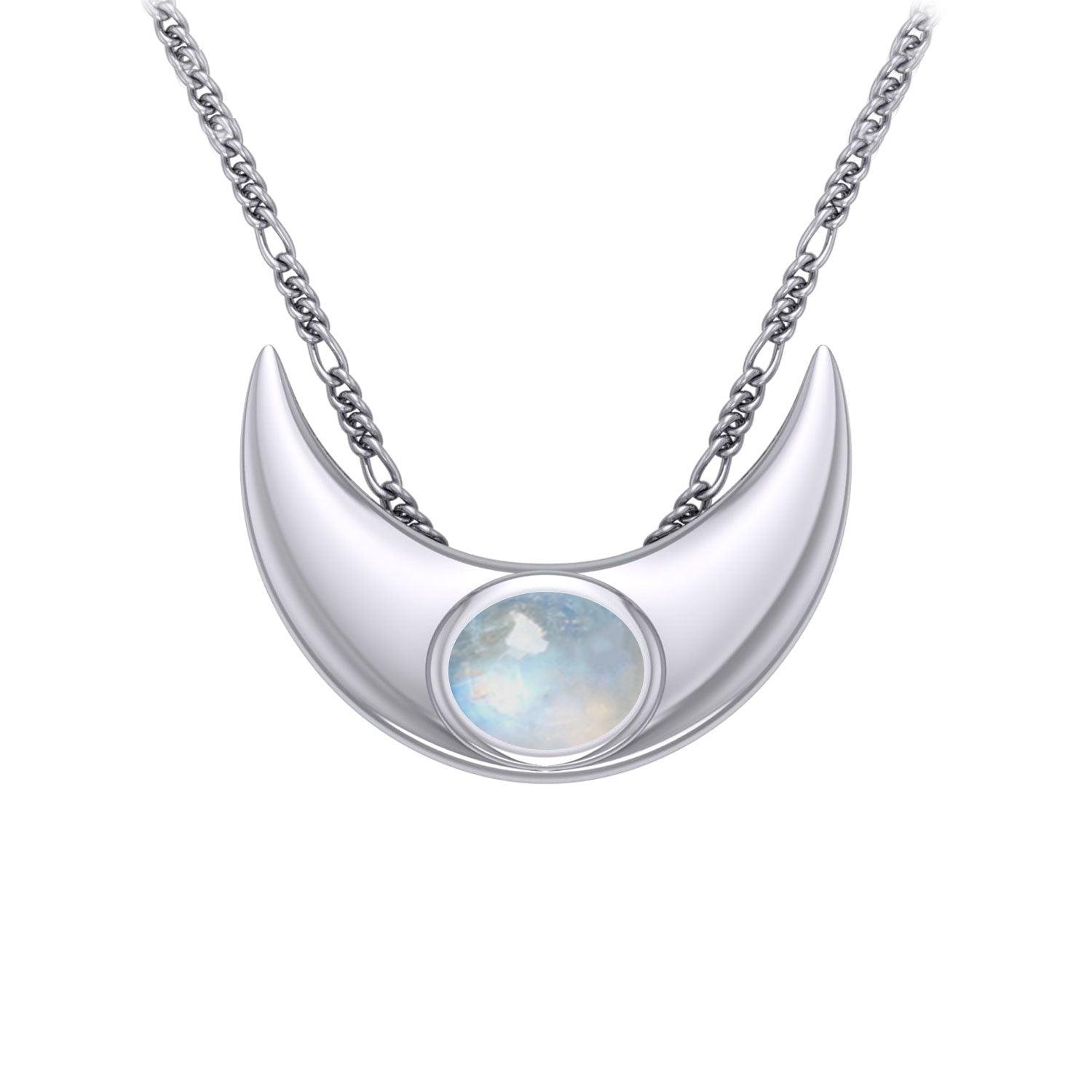 An elegant reminder of Crescent Moonโ€s power ~ Sterling Silver Necklace with Gemstone TN264 - Jewelry