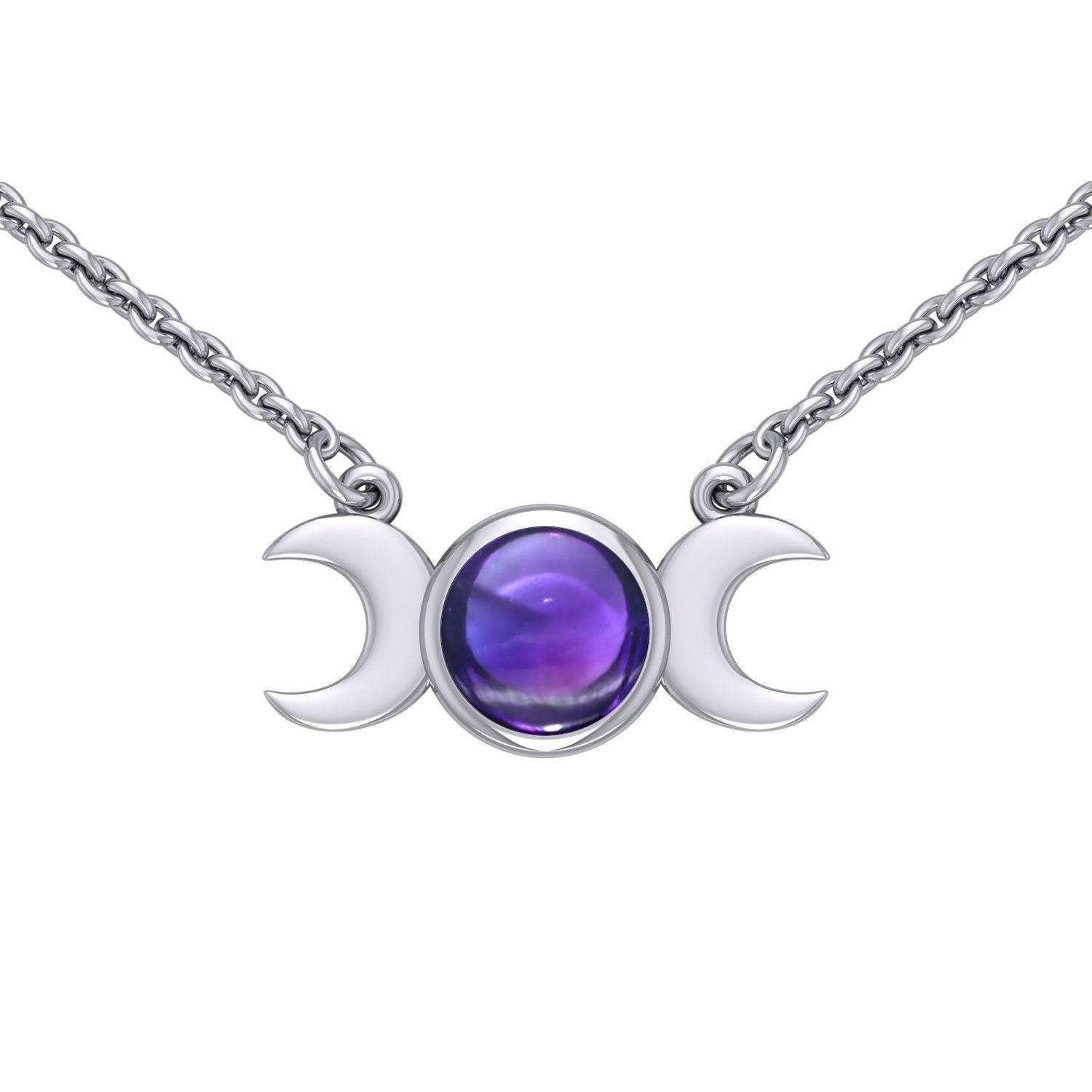 Blue Moon Silver Necklace with Gemstone TN268 - Jewelry