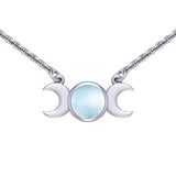 Blue Moon Silver Necklace with Gemstone TN268 - Jewelry