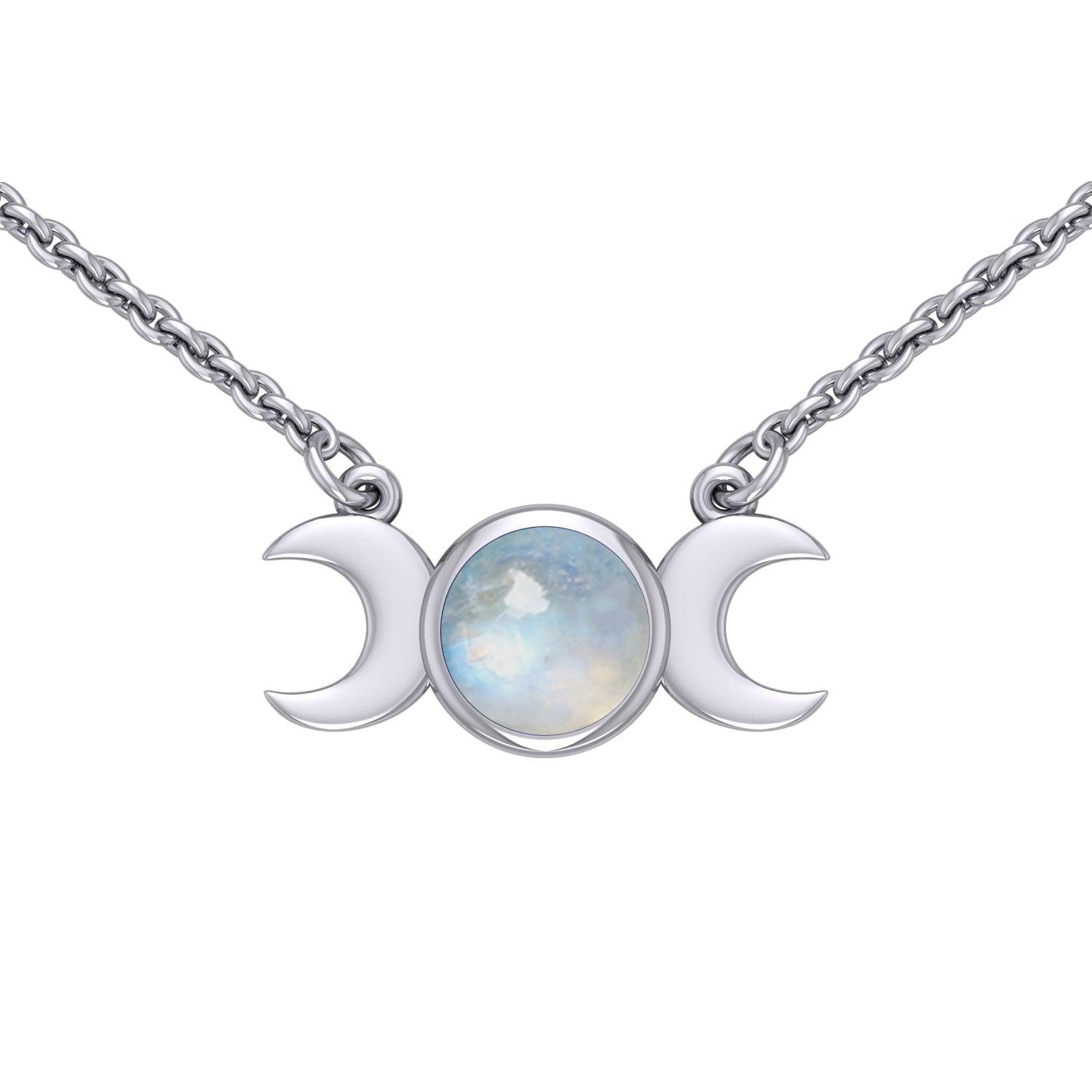 Blue Moon Silver Necklace with Gemstone TN268 - Jewelry