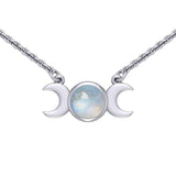 Blue Moon Silver Necklace with Gemstone TN268 - Jewelry