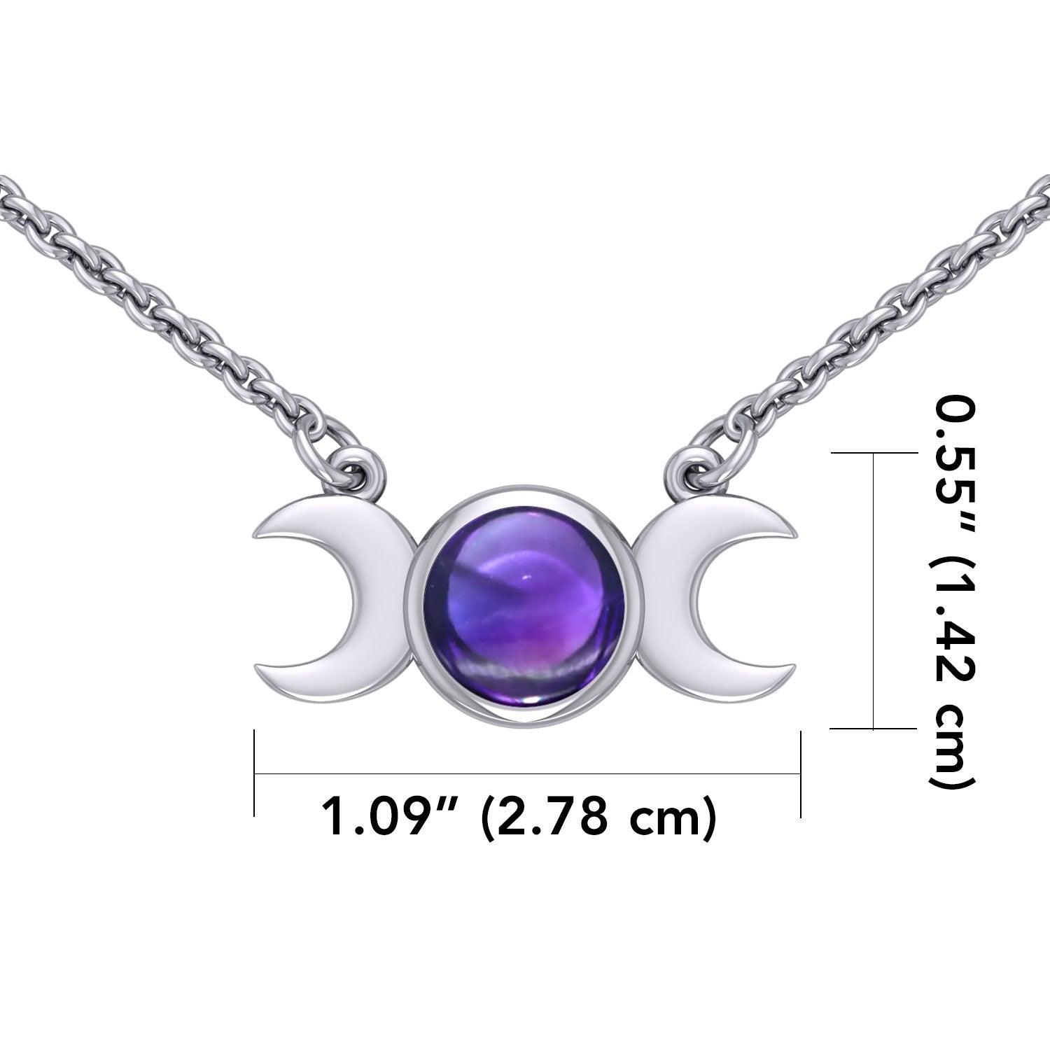 Blue Moon Silver Necklace with Gemstone TN268 - Jewelry