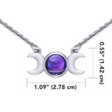 Blue Moon Silver Necklace with Gemstone TN268 - Jewelry