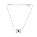 Blue Moon Silver Necklace with Gemstone TN270 - Jewelry