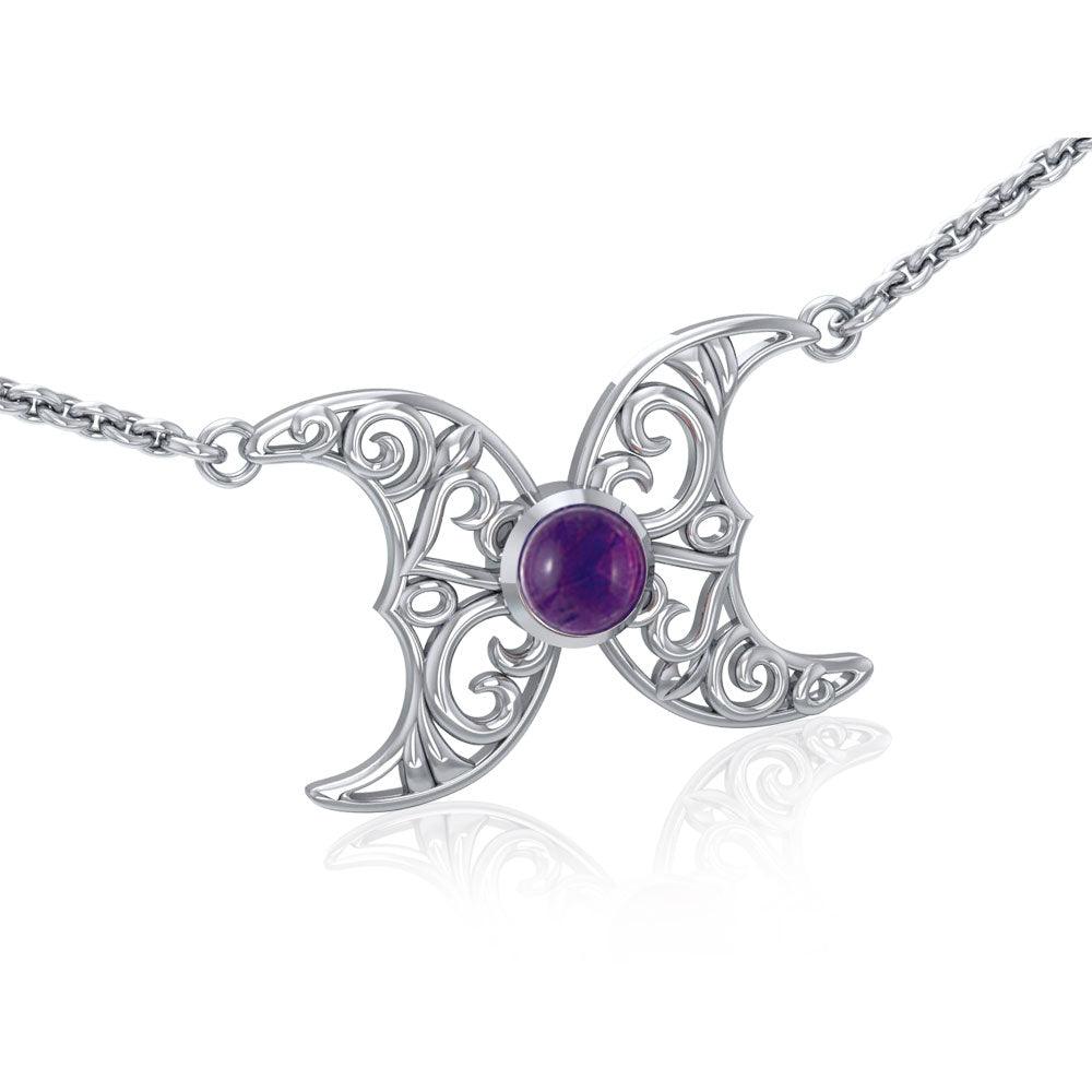 Blue Moon Silver Necklace with Gemstone TN270 - Jewelry