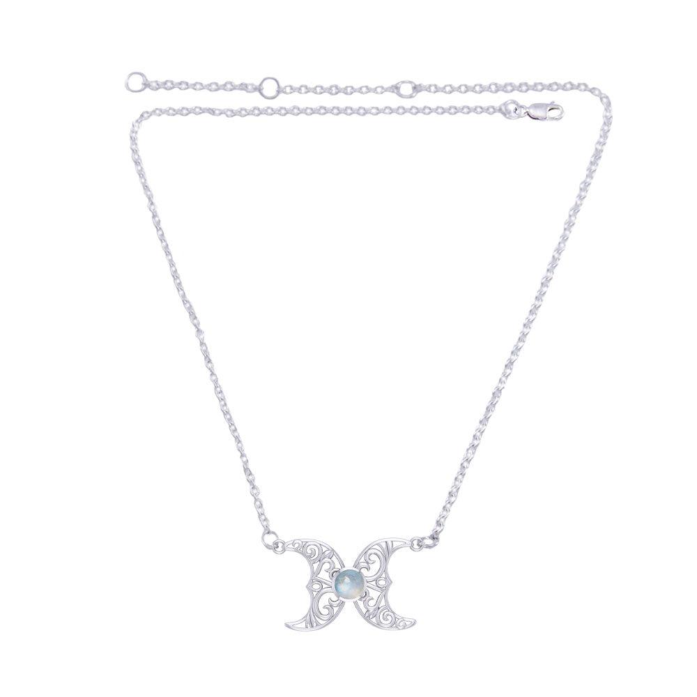 Blue Moon Silver Necklace with Gemstone TN270 - Jewelry