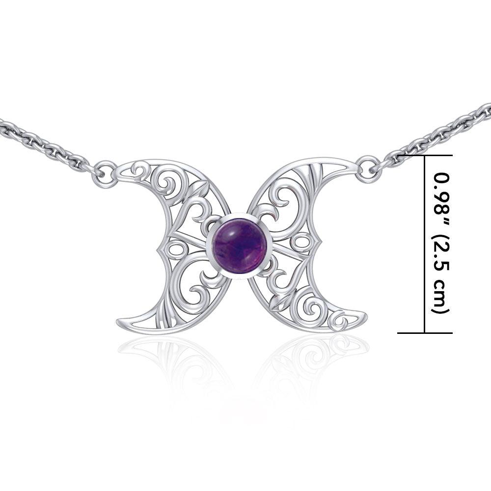 Blue Moon Silver Necklace with Gemstone TN270 - Jewelry