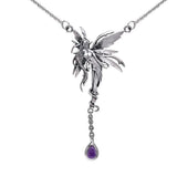 Firefly Faery Silver Necklace with Dangling Gemstone TNC001 By Amy Brown - Jewelry