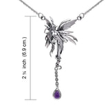 Firefly Faery Silver Necklace with Dangling Gemstone TNC001 By Amy Brown - Jewelry