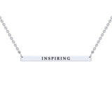 Silver Large Straight Bar Necklace Words That Matter TNC432P - Jewelry