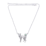 Celtic Cat Silver and Gold Accent Necklace MNC047 - Jewelry