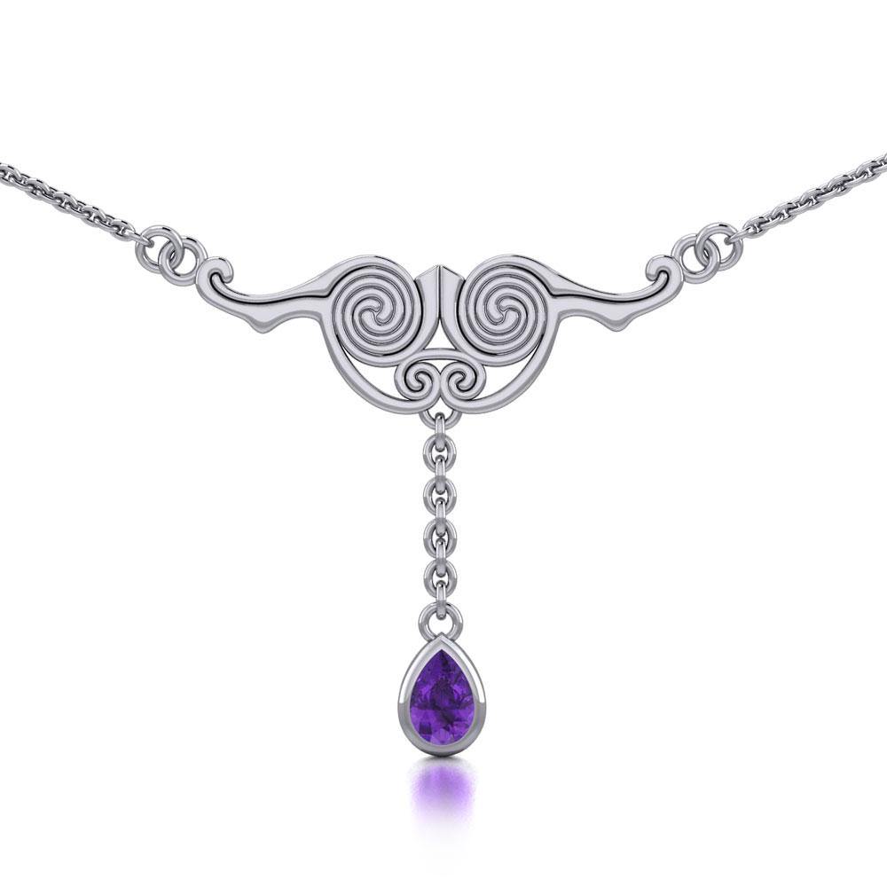Celtic Silver Spiral Necklace TNC055 - Jewelry