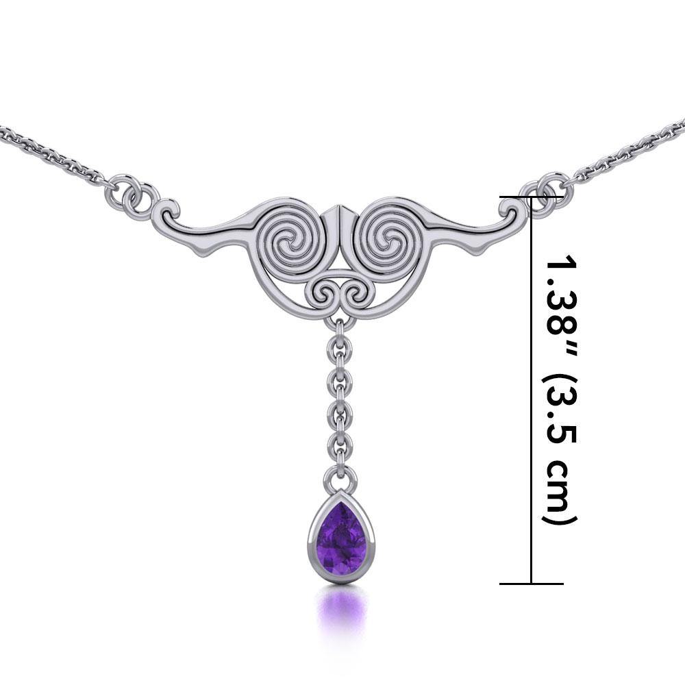Celtic Silver Spiral Necklace TNC055 - Jewelry