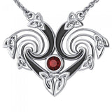 Representation that lies in the Universe Silver Triquetra Necklace with Gemstone TNC160