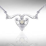 The elegance of Celtic Heritage Silver Celtic Triquetra Necklace with Gemstone TNC162 - Jewelry