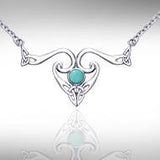 The elegance of Celtic Heritage Silver Celtic Triquetra Necklace with Gemstone TNC162 - Jewelry