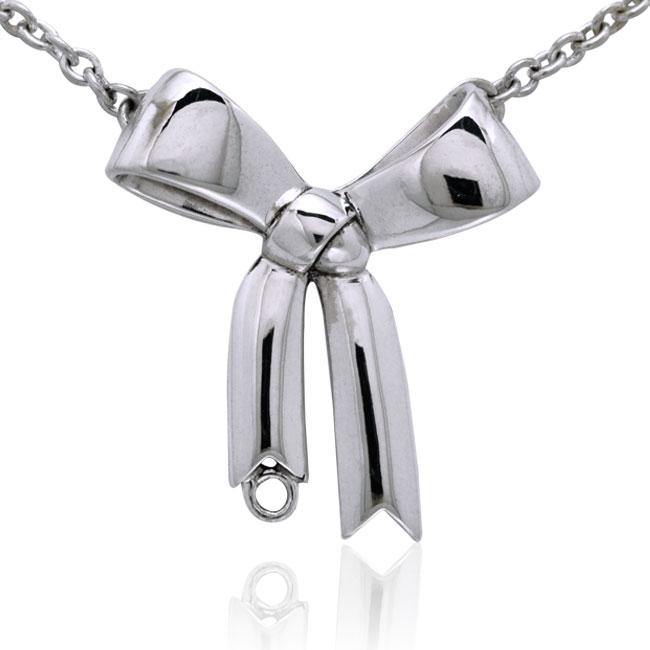 Large Tied Ribbon Necklace TNC337 - Jewelry